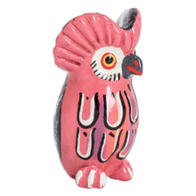 Load image into Gallery viewer, Ceramic Owl Figurine in Pink Hand-Painted in Guatemala - Sweet Tecolote | NOVICA