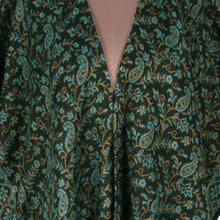 Load image into Gallery viewer, Paisley Floral Leaf-Themed Open Front Fringed Ruana - Midnight Paisley | NOVICA