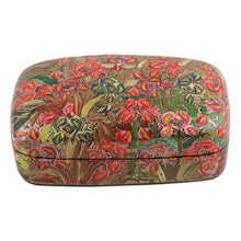 Load image into Gallery viewer, Hand-Painted Wood Papier Mache Floral & Leaf Decorative Box - Floral Glam | NOVICA