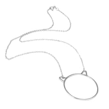 Load image into Gallery viewer, Cat-Themed Minimalist Sterling Silver Pendant Necklace - Purrfection | NOVICA