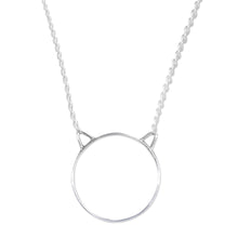 Load image into Gallery viewer, Cat-Themed Minimalist Sterling Silver Pendant Necklace - Purrfection | NOVICA