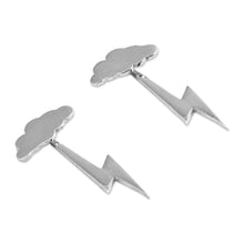 Load image into Gallery viewer, Nature-Themed Bolt Sterling Silver Ear Jacket Earrings - Style Thunder | NOVICA