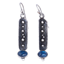 Load image into Gallery viewer, Traditional Oxidized Synthetic Sapphire Dangle Earrings - Magical Fruits | NOVICA