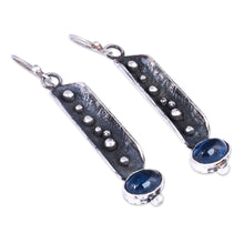 Load image into Gallery viewer, Traditional Oxidized Synthetic Sapphire Dangle Earrings - Magical Fruits | NOVICA