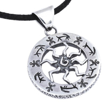 Load image into Gallery viewer, Sun-Themed Round Sterling Silver Pendant Necklace - Solar Emblem | NOVICA