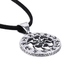 Load image into Gallery viewer, Sun-Themed Round Sterling Silver Pendant Necklace - Solar Emblem | NOVICA