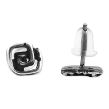 Load image into Gallery viewer, Oxidized Sterling Silver Stud Earrings Made in Armenia - Aesthetic | NOVICA