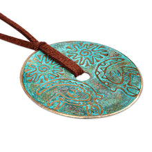 Load image into Gallery viewer, Brass Pendant Necklace with Armenian Goat Petroglyph Motif - Chic Petroglyphs | NOVICA