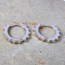 Load image into Gallery viewer, Sun-Themed Modern Sterling Silver Hoop Earrings from Armenia - Summer Me | NOVICA