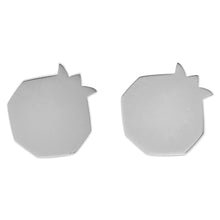 Load image into Gallery viewer, Geometric Pomegranate-Shaped Sterling Silver Button Earrings - Geometric Passion | NOVICA