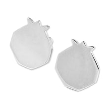 Load image into Gallery viewer, Geometric Pomegranate-Shaped Sterling Silver Button Earrings - Geometric Passion | NOVICA