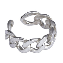 Load image into Gallery viewer, Cable Chain-Shaped Sterling Silver Ear Cuff from Armenia - United Elegance | NOVICA