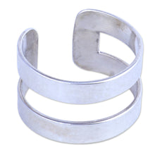 Load image into Gallery viewer, High-Polished Modern Sterling Silver Ear Cuff from Armenia - Parallel Dreams | NOVICA