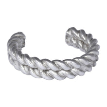 Load image into Gallery viewer, Double Rope-Shaped Sterling Silver Ear Cuff from Armenia - Double Blessings | NOVICA
