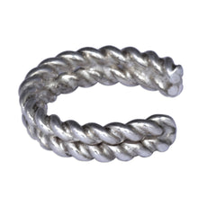Load image into Gallery viewer, Double Rope-Shaped Sterling Silver Ear Cuff from Armenia - Double Blessings | NOVICA