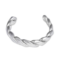 Load image into Gallery viewer, Polished Rope-Shaped Sterling Silver Ear Cuff from Armenia - One Blessing | NOVICA