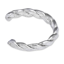 Load image into Gallery viewer, Polished Rope-Shaped Sterling Silver Ear Cuff from Armenia - One Blessing | NOVICA
