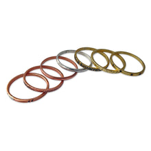 Load image into Gallery viewer, Set of 7 Copper and Brass Band Rings in a Polished Finish - Earth's Triumph | NOVICA