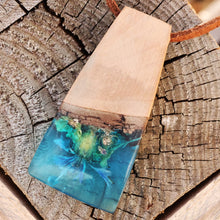 Load image into Gallery viewer, Handmade Blue Natural Flower Resin & Wood Pendant Necklace - Spring Gentian | NOVICA
