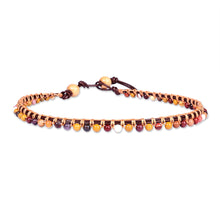 Load image into Gallery viewer, Handmade Adjustable Jasper Beaded Choker with Leather Cord - Earth Tones | NOVICA