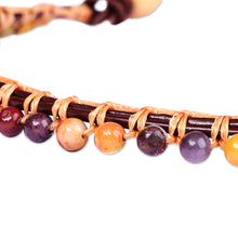 Load image into Gallery viewer, Handmade Adjustable Jasper Beaded Choker with Leather Cord - Earth Tones | NOVICA