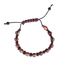Load image into Gallery viewer, Men's Adjustable Leather and Agate Beaded Bracelet - Mystic Hero | NOVICA