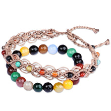 Load image into Gallery viewer, Set of 2 Agate Beaded Bracelets Handcrafted in Armenia - Colorful Agate | NOVICA