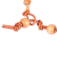 Load image into Gallery viewer, Handmade Agate and Howlite Beaded Bracelet with Leather Cord - Summery Flair | NOVICA