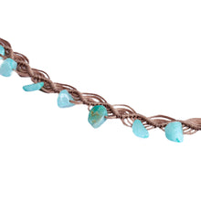 Load image into Gallery viewer, Cotton and Amazonite Macrame Charm Necklace from Armenia - Paradisiacal Triumph | NOVICA