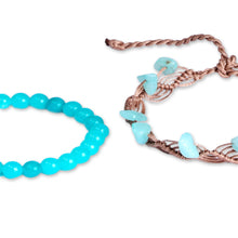 Load image into Gallery viewer, Set of 2 Handcrafted Amazonite and Apatite Beaded Bracelets - Paradisiacal Victory | NOVICA