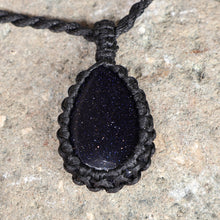 Load image into Gallery viewer, Adjustable Black Macrame Glass Pendant Necklace from Armenia - Midnight Flair | NOVICA