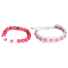 Load image into Gallery viewer, Set of 2 Pink Agate Beaded Bracelets Handcrafted in Armenia - Sweet Agate | NOVICA