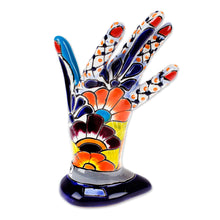 Load image into Gallery viewer, Hacienda-Themed Hand-Shaped Ceramic Jewelry Holder - Precious Customs | NOVICA