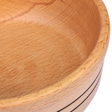 Load image into Gallery viewer, Hand-Carved Striped Beechwood Serving Bowl in Brown - Striped Delight | NOVICA