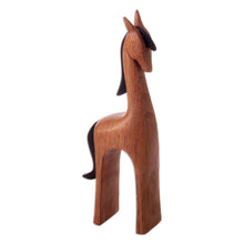 Load image into Gallery viewer, Semi-Minimalist Horse-Themed Cedar Wood Sculpture - Sophisticated Horse | NOVICA