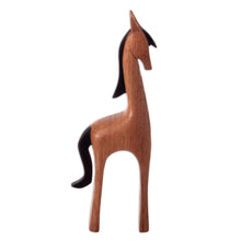 Load image into Gallery viewer, Semi-Minimalist Horse-Themed Cedar Wood Sculpture - Sophisticated Horse | NOVICA