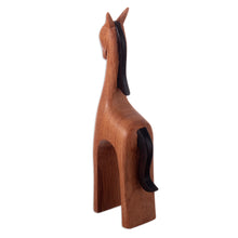Load image into Gallery viewer, Semi-Minimalist Horse-Themed Cedar Wood Sculpture - Sophisticated Horse | NOVICA