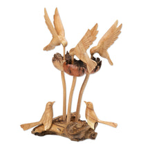 Load image into Gallery viewer, Nature-Themed Hand-Carved Jempinis and Benalu Wood Sculpture - Garden of Paradise | NOVICA