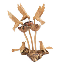Load image into Gallery viewer, Nature-Themed Hand-Carved Jempinis and Benalu Wood Sculpture - Garden of Paradise | NOVICA