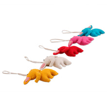 Load image into Gallery viewer, Set of 5 Handcrafted Wool Felt Elephant Ornaments from India - Adorable Giants | NOVICA