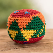 Load image into Gallery viewer, Multicolored Crocheted Cotton Footbag - Endless Fun | NOVICA