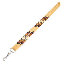 Load image into Gallery viewer, Handmade Beaded Neck Lanyard Keychain Holder in Gold Hue - Handy and Trendy | NOVICA