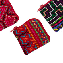 Load image into Gallery viewer, Hand-Woven and Embroidered Cotton Coin Purse from Peru - Andean Lore | NOVICA
