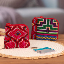 Load image into Gallery viewer, Hand-Woven and Embroidered Cotton Coin Purse from Peru - Andean Lore | NOVICA