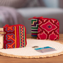 Load image into Gallery viewer, Hand-Woven and Embroidered Cotton Coin Purse from Peru - Andean Lore | NOVICA