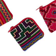 Load image into Gallery viewer, Hand-Woven and Embroidered Cotton Coin Purse from Peru - Andean Lore | NOVICA