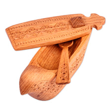 Load image into Gallery viewer, Polished Traditional Bird-Themed Beechwood Condiment Bowl - Distant Flavors | NOVICA