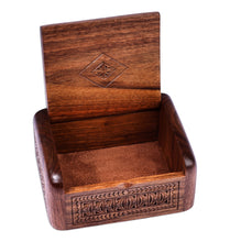 Load image into Gallery viewer, Hand-Carved Polished Wood Jewelry Box with Armenian Motifs - Armenian Heirlooms | NOVICA