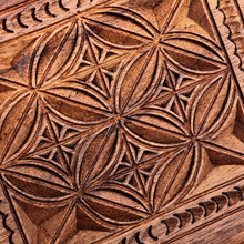 Load image into Gallery viewer, Hand-Carved Polished Wood Jewelry Box with Armenian Motifs - Armenian Heirlooms | NOVICA