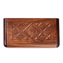 Load image into Gallery viewer, Hand-Carved Traditional Armenian-Themed Wood Jewelry Box - Armenian Treasures | NOVICA